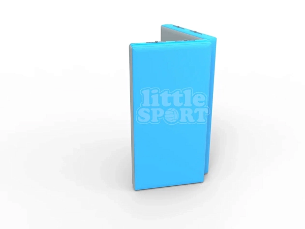 картинка Мат кожзам LittleSport (100х100х10см) складной в 2 сложения серый\голубой от магазина Лазалка