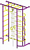 Детский спортивный комплекс ДСК "Пионер-9" с лестницей (пристеночный) пурпурный-желтый