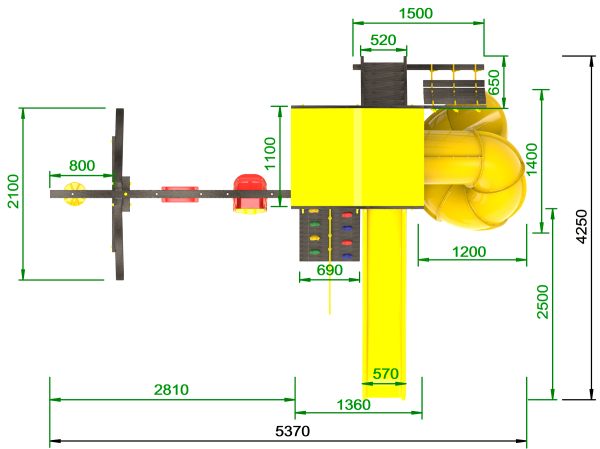 Детская площадка Пикник "Black" с винтовой трубой