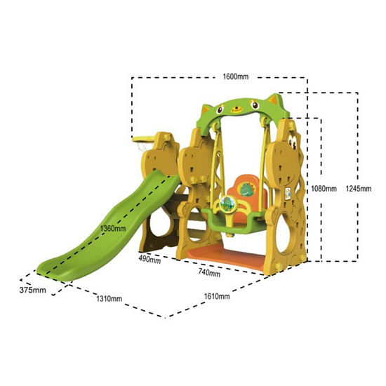 Игровой комплекс "Дино" с качелями CHD-171